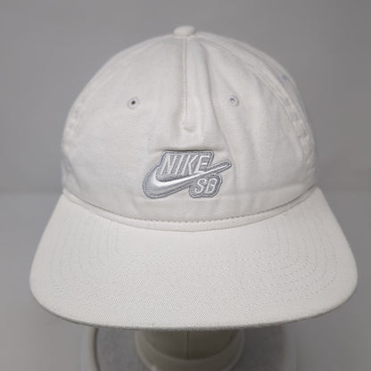 Nike SB Skateboard Snapback Hat White OSFA Embroidered Logo S1ze