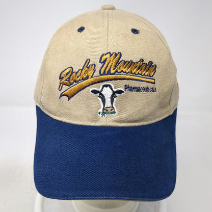 The Hat Source Baseball Cap Beige Blue One Size Cow Rocky Mountain Pharma Hat