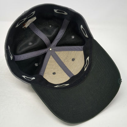 Oakley Baseball Cap Gray One Size Hat Fitted Mesh Textured Logo Black