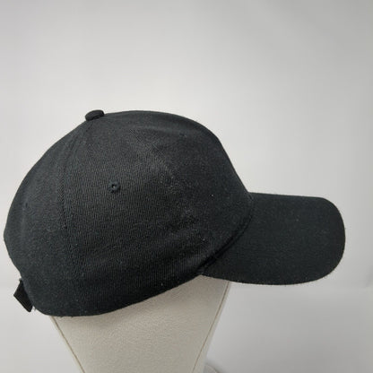 Unbranded Strapback Hat Black One Size Adjustable 6 Panel Blank Polyester