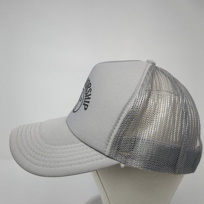 Let Us Worship Snapback Trucker Hat Gray OS Adjustable Mesh Back 6 Panel Otto