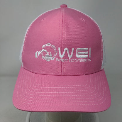WEI Wright Excavating Inc Mesh Back Trucker Hat Pink One Size Richardson