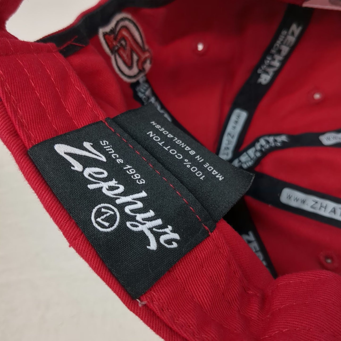 Zephyr New Jersey Devils NHL Red One Size Rhinestone Cotton Slideback Hat Cap