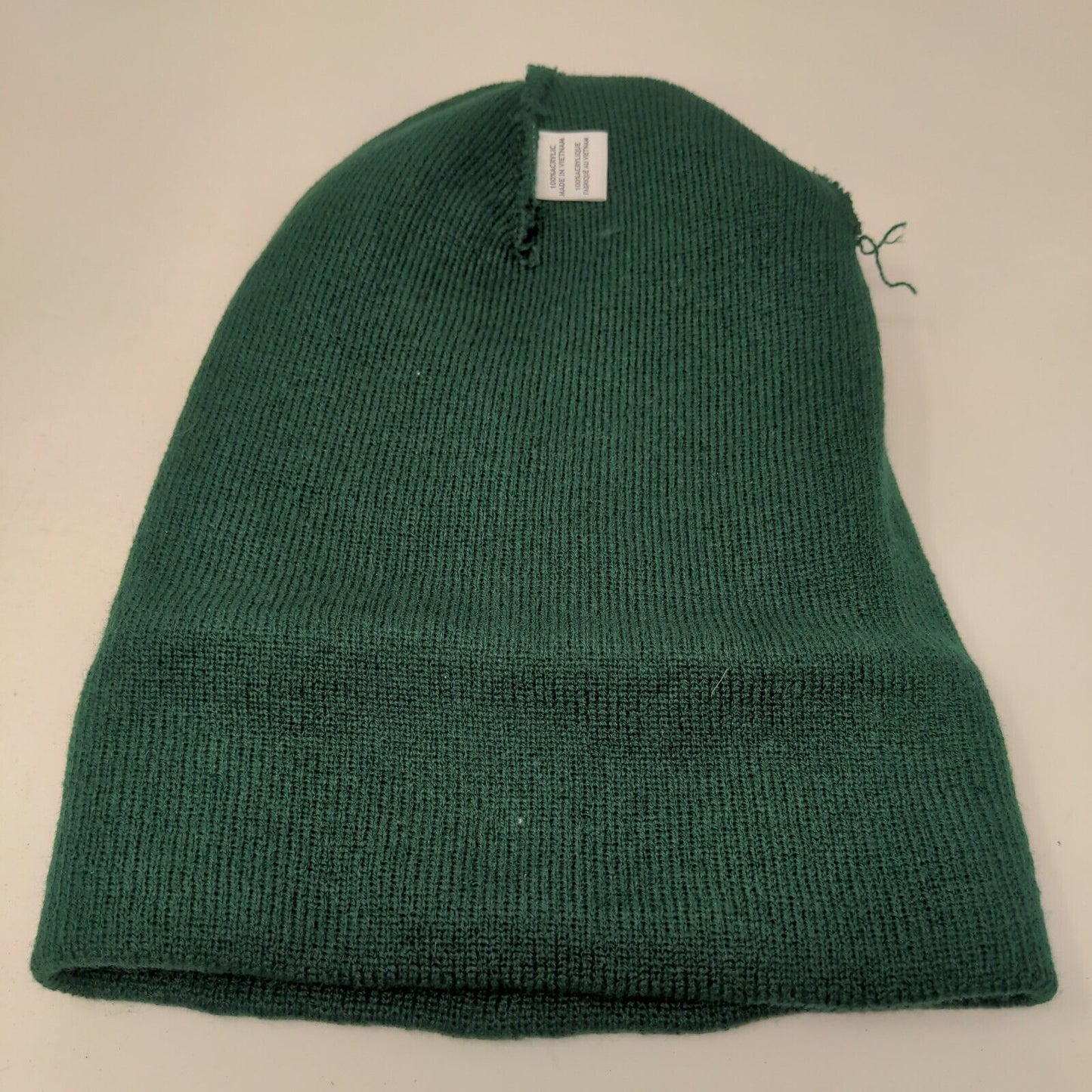 A New State of Mind Beanie Hat Green One Size Knitted Stretch Embroidered