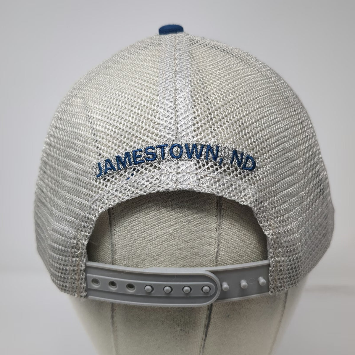 Trucker Hat Blue One Size Snapback Mesh USA Flag Jamestown ND Stars Agri-Cover