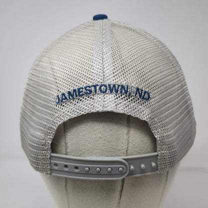 Trucker Hat Blue One Size Snapback Mesh USA Flag Jamestown ND Stars Agri-Cover