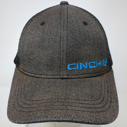 Cinch Trucker Hat Black One Size Denim Front Mesh Back Snapback Blue Logo Cap