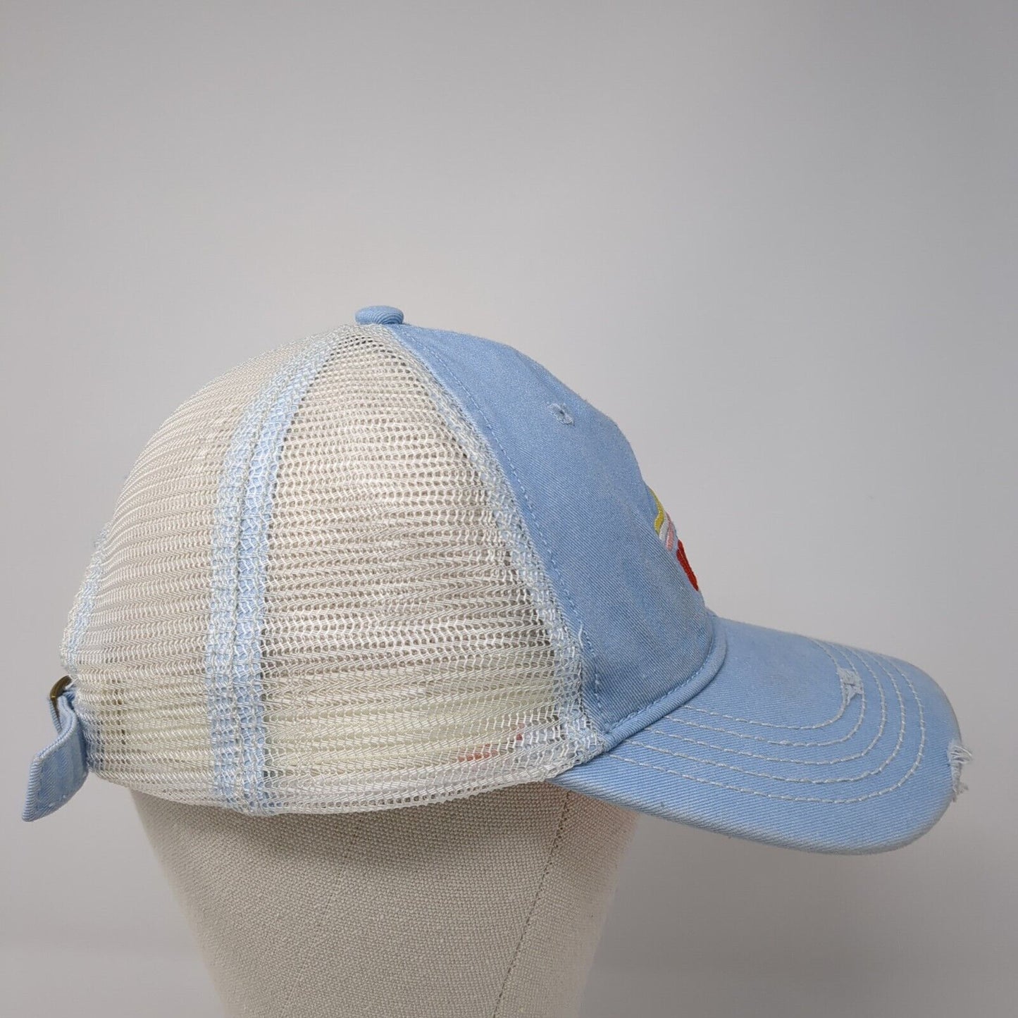 Idaho Slideback Hat Blue One Size Adjustable Distressed Mesh Back Home Free