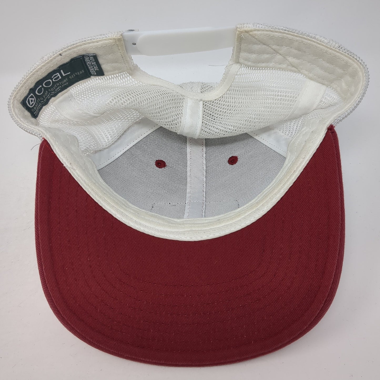 Coal Snapbacxk Trucker Hat Red One Size Adjustable Embroidered Mesh Back