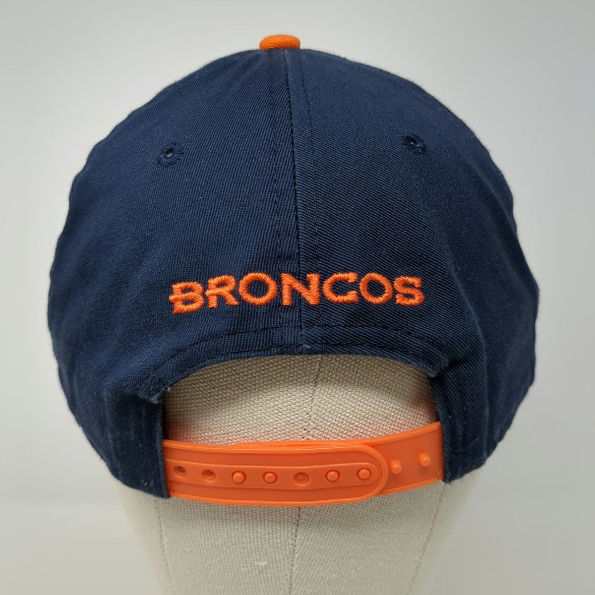 Denver Broncos NFL New Era Hat Blue OS 9FIFTY Snapback Textured Brim Orange