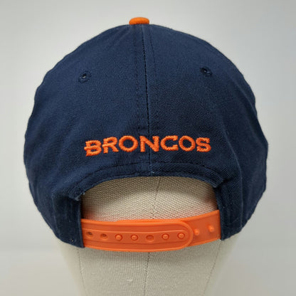 Denver Broncos NFL New Era Hat Blue OS 9FIFTY Snapback Textured Brim Orange