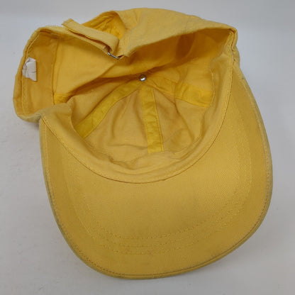 Unbranded Strapback Hat Yellow One Size Adjustable 6 Panel Vented Holes Blank