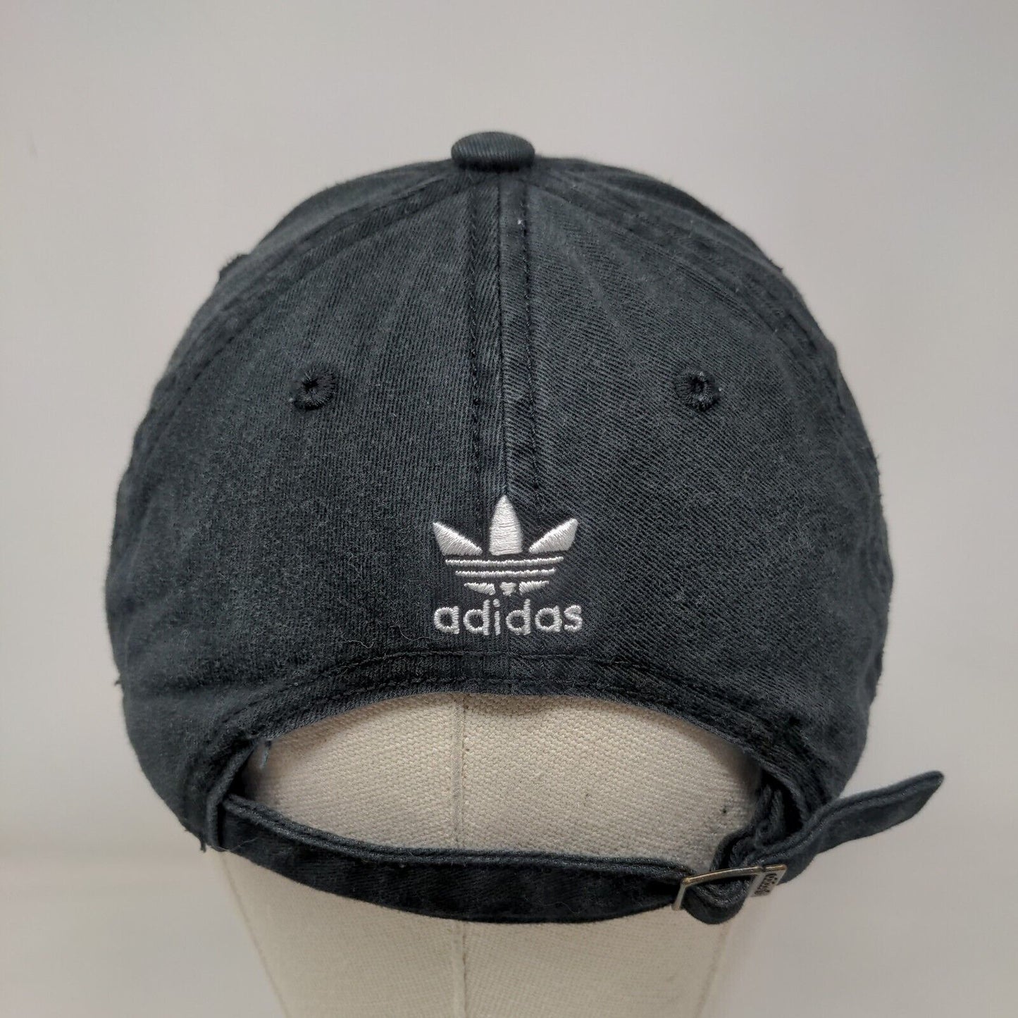 Adidas Slideback Hat Black One Size Adjustable Embroidered Trefoil 6 Panel