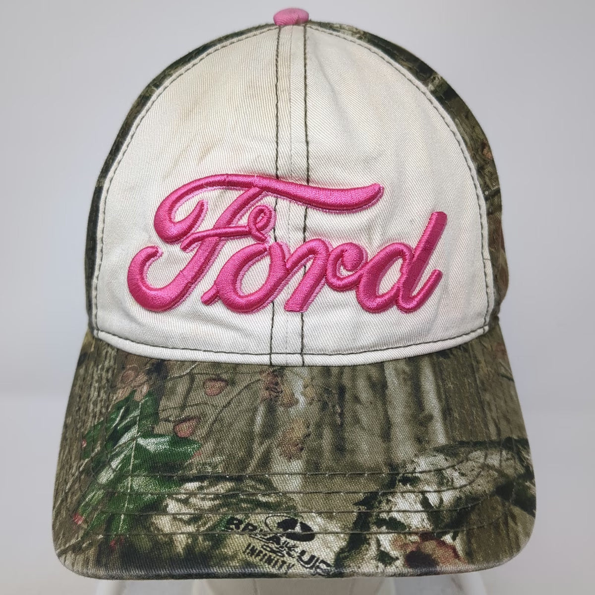 Ford Snapback Hat White Pink Green Brown One Size Camo Mossy Oak Breakup