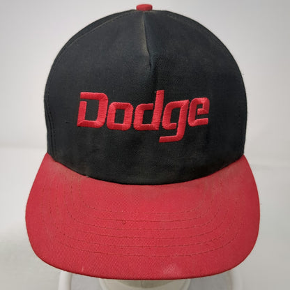 Nomad Dodge Trucker Hat Black Red Vintage Snapback Flat Brim Made in USA