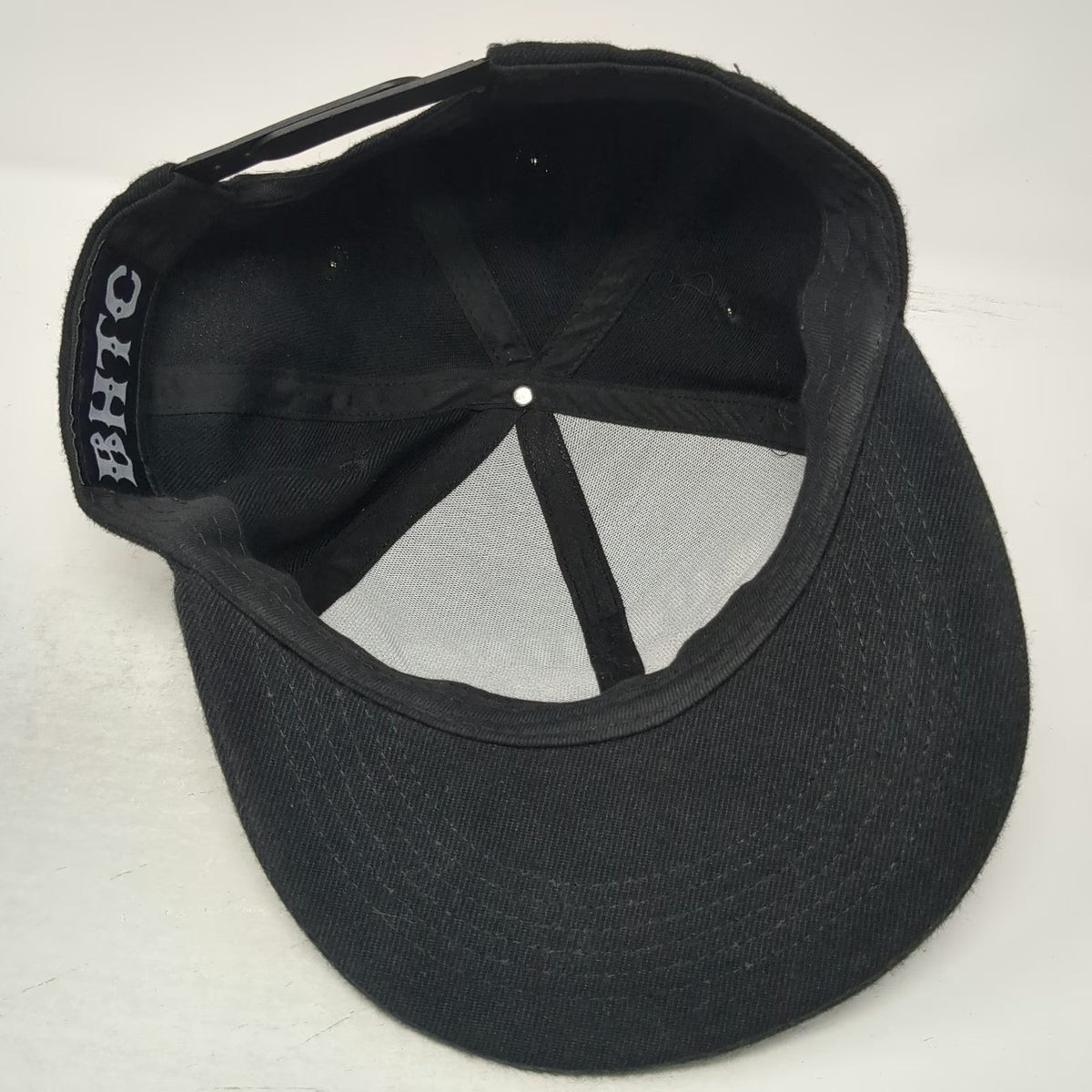 Burning Hearts Tattoo Hat Black One Size Snapback BHTC Flat Brim Graphic Cap