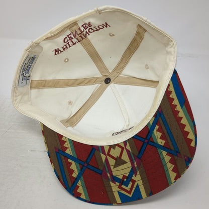 Logo Stars 5 Panel White One Size Hat Whittington Center Aztec Patterned Brim