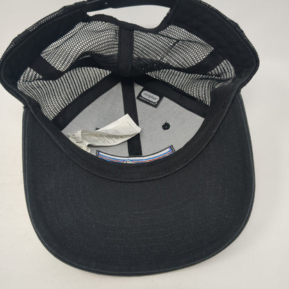 Patagonia Snapback Trucker Hat Black One Size Mesh Back Embroidered