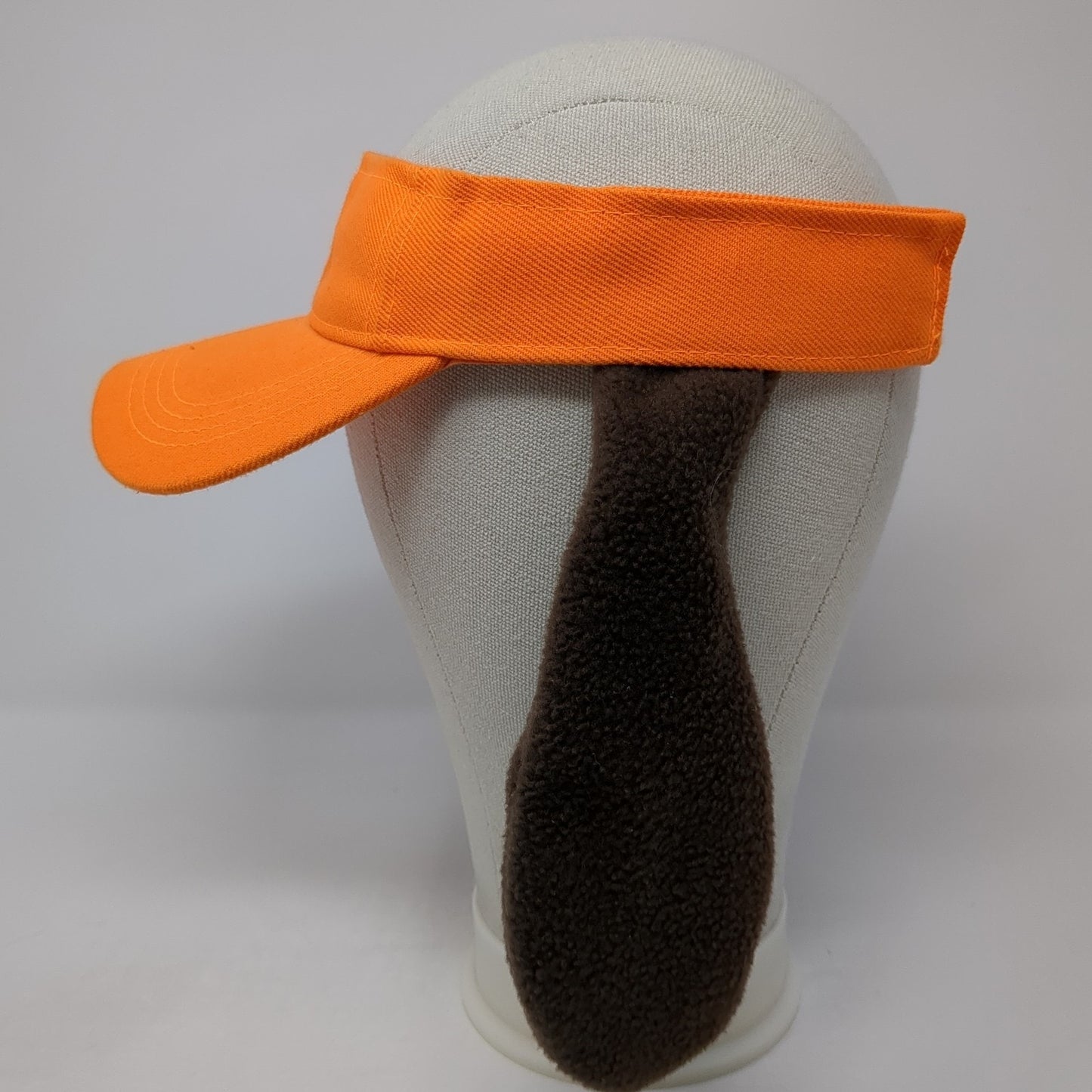 Unbranded Sun Visor Hat Orange One Size Adjustable Strap Lightweight Ear Flaps