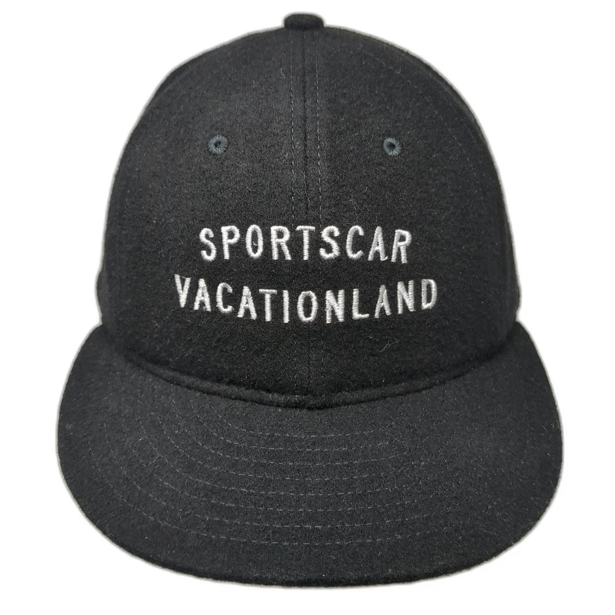 Overcrest Baseball Cap Black One Size Wool Sportscar Vacationland Strapback Hat