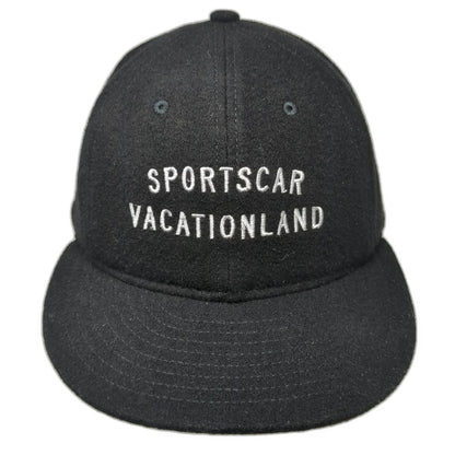 Overcrest Baseball Cap Black One Size Wool Sportscar Vacationland Strapback Hat