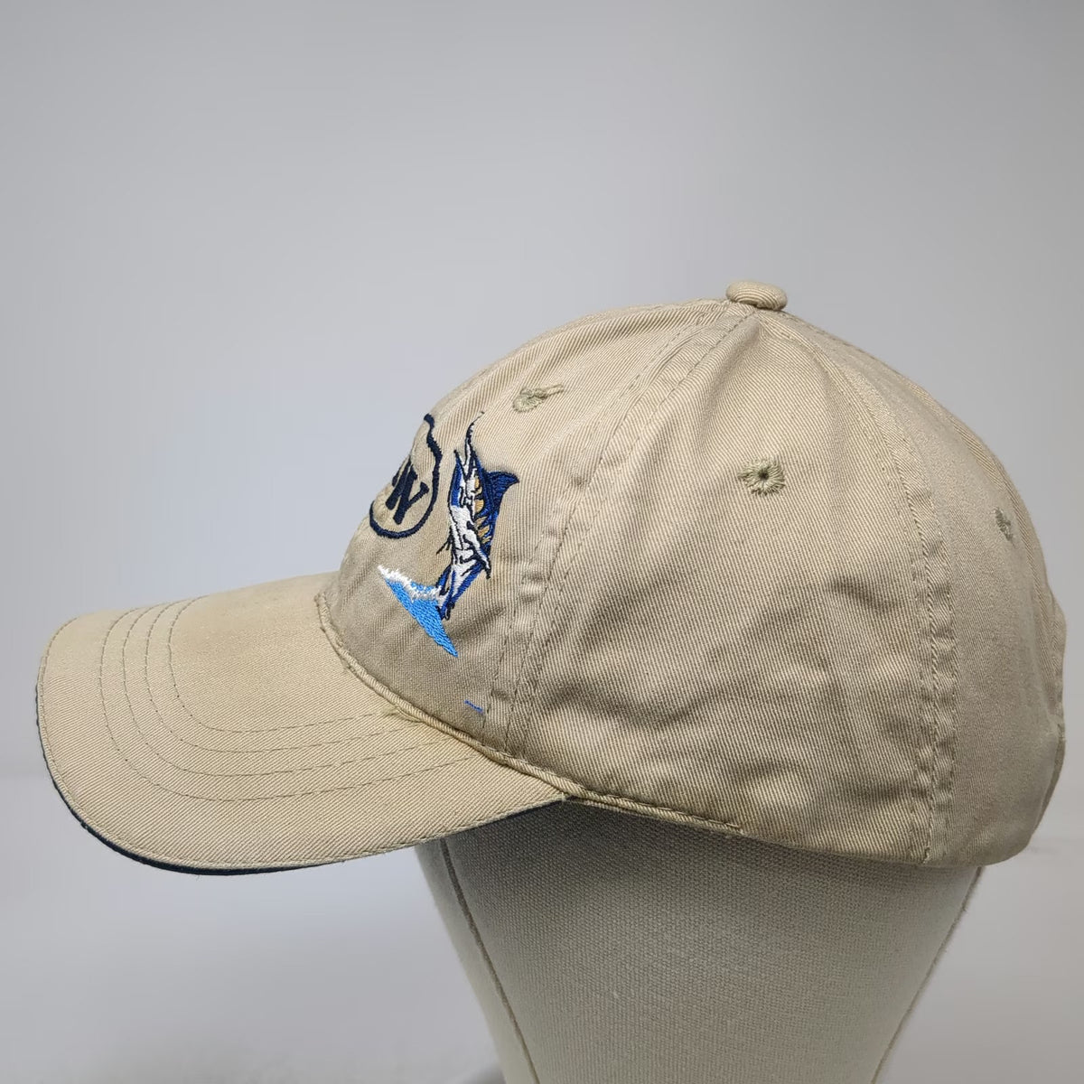 Bretmor Baseball Cap Beige OSFM Key West Route Marlin Logo Strapback Cotton hat