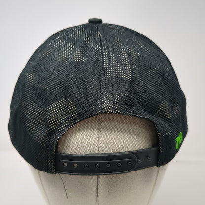 ESPN Camo Mesh Trucker Hat Black Green Gray One Size Snapback 79 Logo Sports TV
