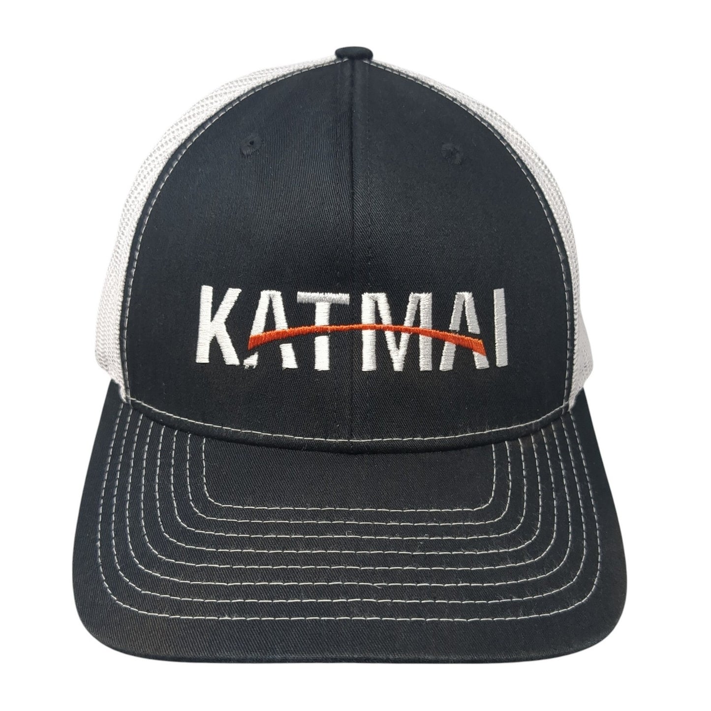 Katmai Snapback Trucker Hat Black One Size Adjustable Mesh Back Richardson