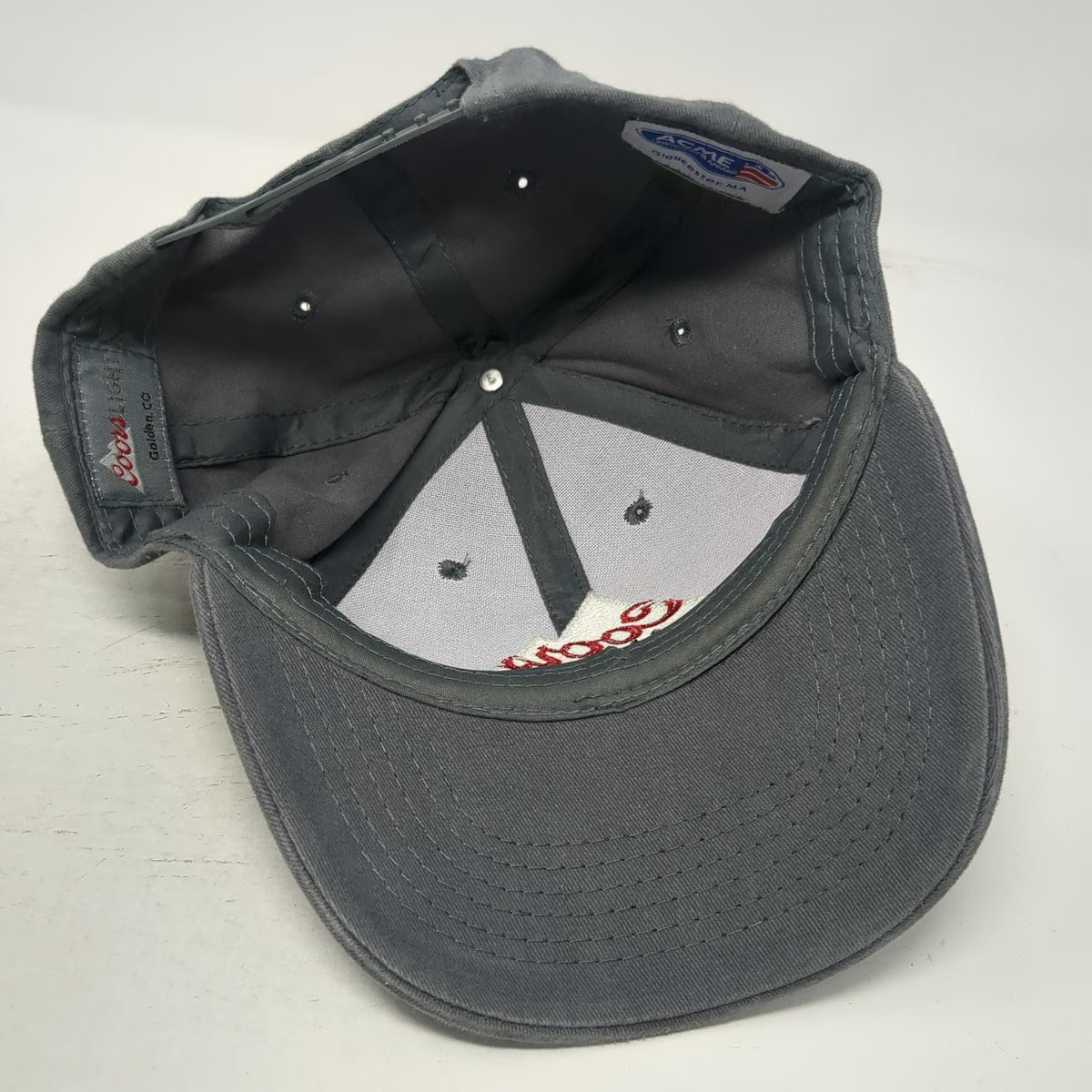 Acme Snapback Gray One Size Coors Light Mountain Logo Embroidered Beer Logo Hat