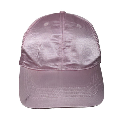 Unbranded Strapback Hat Pink One Size Adjustable Satin 6 Panel Blank