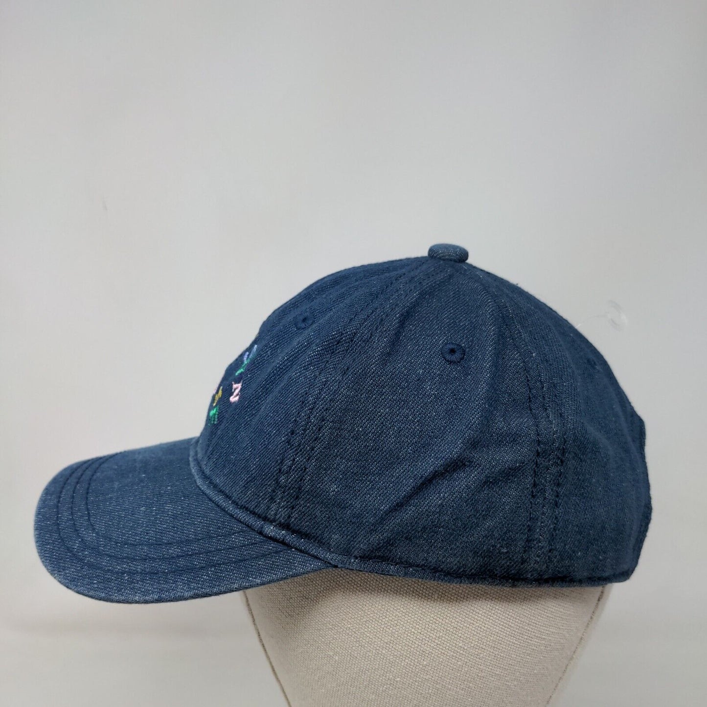 More Sun Please Slideback Hat Blue One Size Adjustable Embroidered Vented Holes