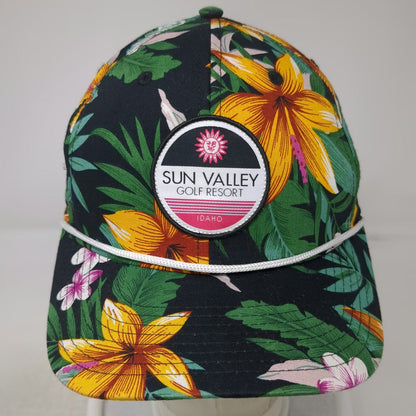 Pukka Sun Valley Golf Resort Idaho Hat Snapback Black Tropical Floral One Size