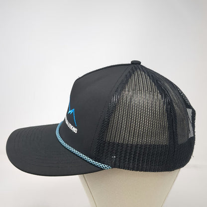 Zapped Trucker Hat Black Blue One Size Snapback Mesh Rope Sawtooth Network Logo