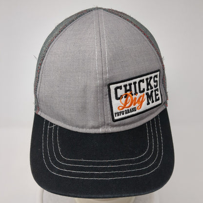 Chicks Dig Me Snapback Trucker Hat Gray One Size Mesh Back Colorblock
