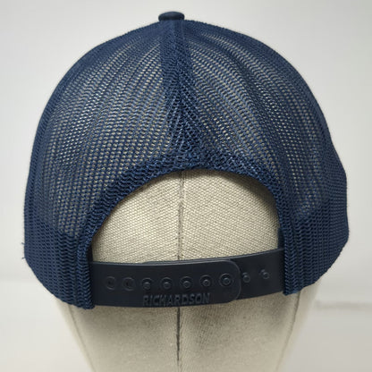 Richardson Trucker Hat Blue OSFM Zach Top Longhorn Skull Mesh Snapback Curved