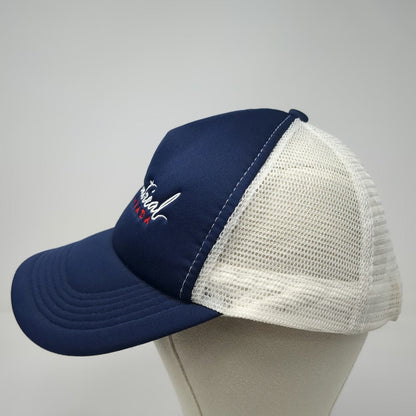 Blue One Size Trucker Hat Montreal Canada Maple Leaf Mesh Back Snapback Logo
