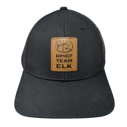 RMEF Team Elk Patch Snapback Trucker Hat Black One Size Mesh Back