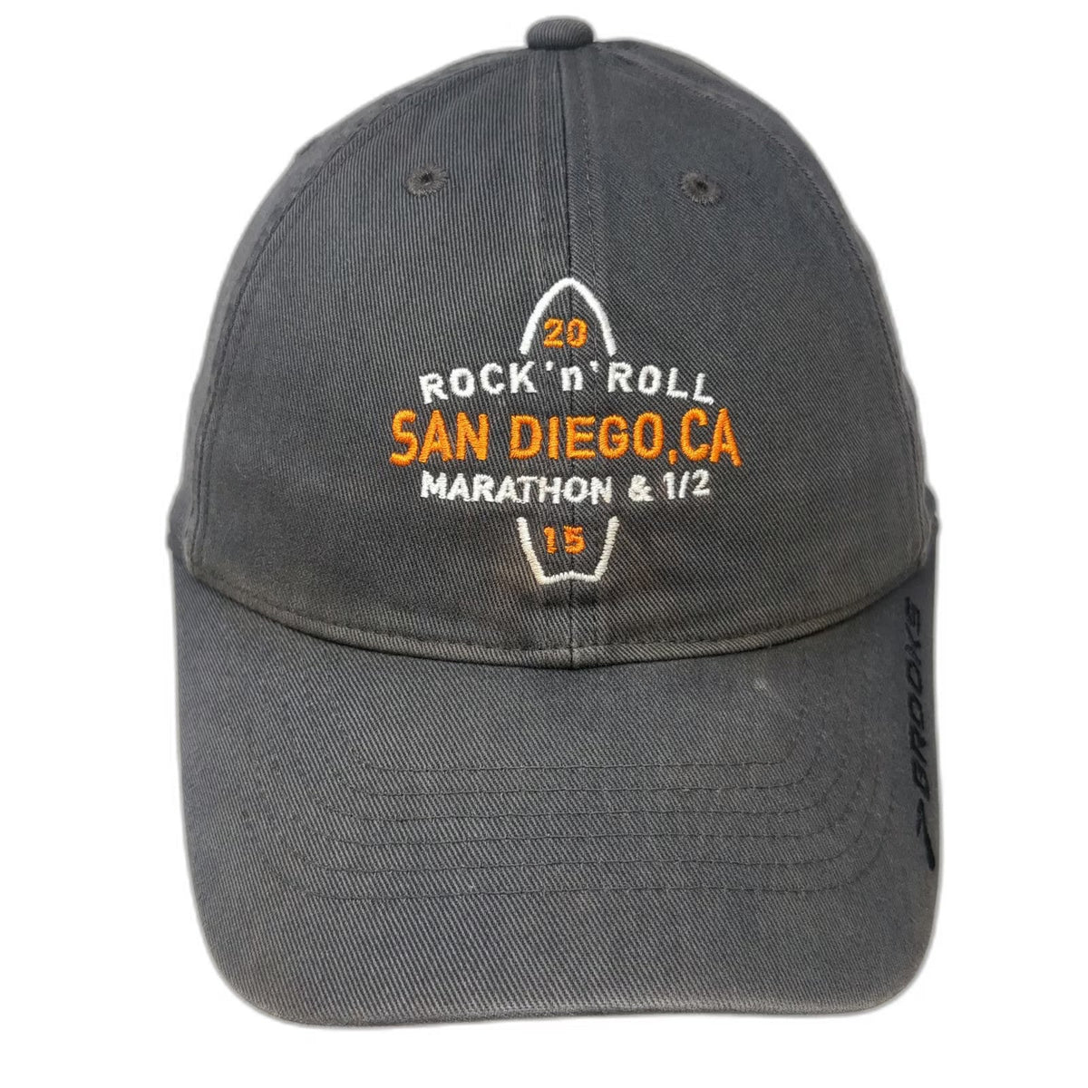 Brooks Baseball Cap Gray One Size 2015 Rock 'n' Roll San Diego Marathon Hat Suja