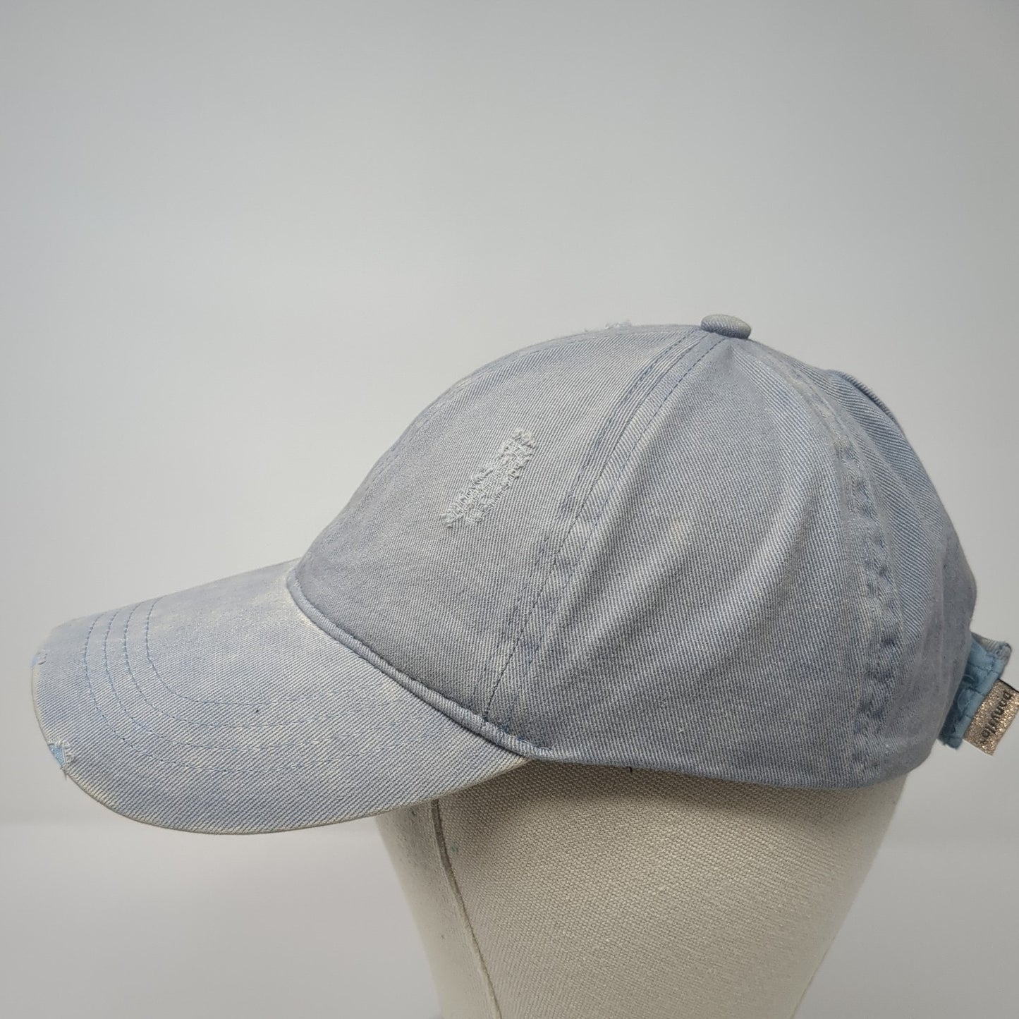 Unbranded Ponytail Baseball Cap Blue One Size Adjustable Distressed Blank