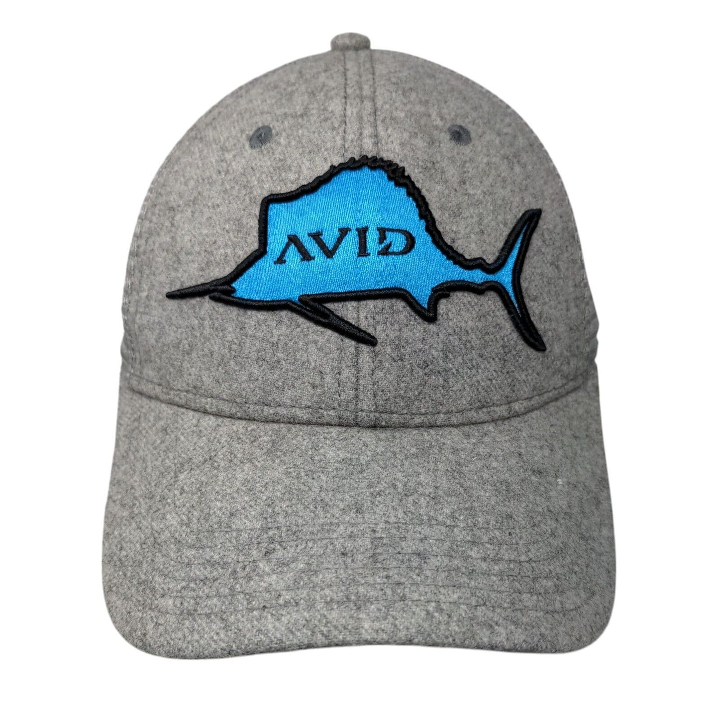 Avid Snapback Mesh Back Trucker Hat Gray OSFM Embroidered Fishing Hook