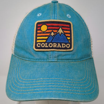 Legacy Trucker Hat Blue One Size Colorado Mountain Patch Sunset Snapback