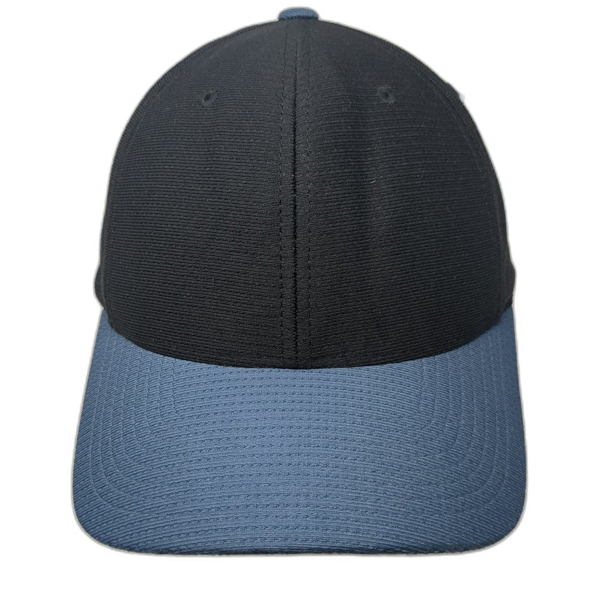 TravisMathew Snapback Hat Black Blue One Size Flexfit 110 Perforated Logo Tech