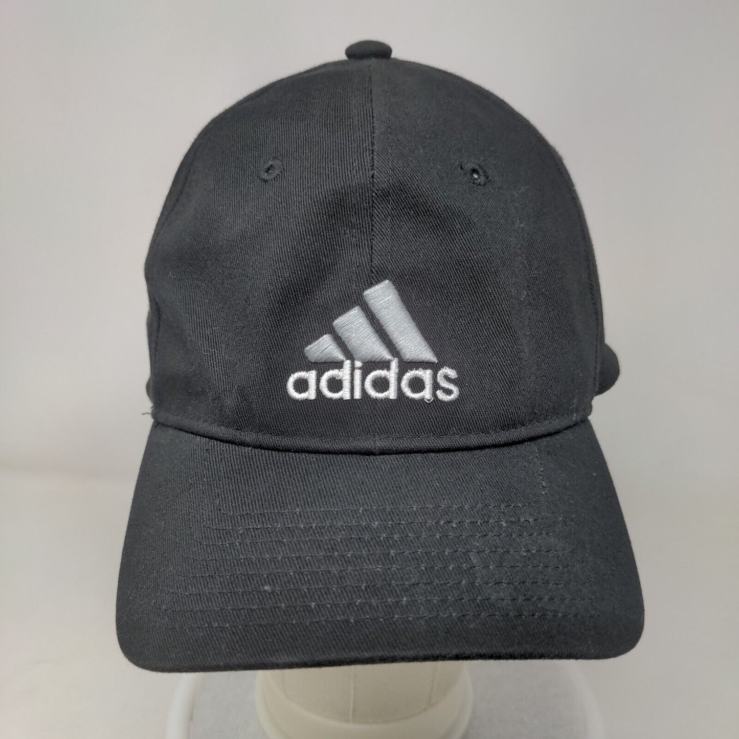 Adidas Fitted Hat Black Size L/XL Lightweight Embroidered Climalite 6 Panel