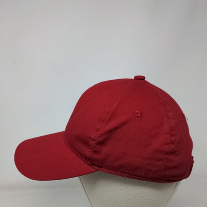 George Strapback Hat Red One Size Adjustable Vented Holes 6 Panel Blank