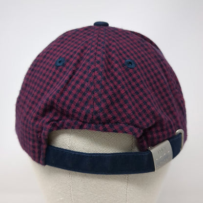 Port Authority Baseball Cap Blue Red One Size Gingham FMC Logo Cotton Hat