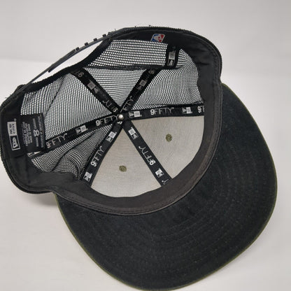 New Era Snapback Mesh Back Trucker Hat Green One Size Embroidered Logo