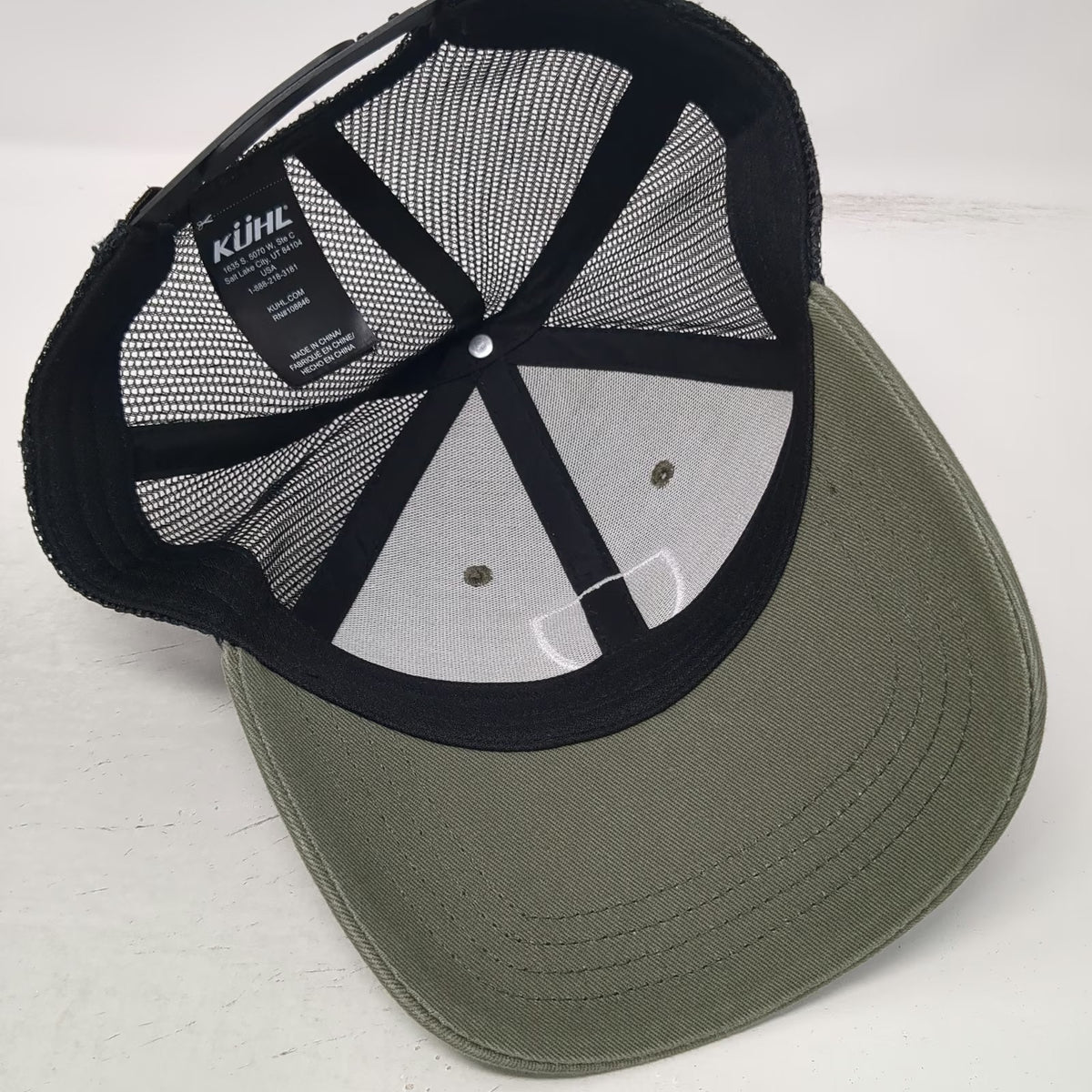 KÜHL Trucker Hat Green One Size Snapback Mesh Mountain Shield Patch Peak Hiking