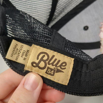 Blue 84 Trucker Hat Black One Size Wallowa Mountains Bear Geometric Mesh Oregon