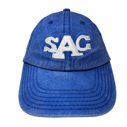 SAC Strapback Hat Blue One Size Adjustable Embroidered Solid Hit Wear