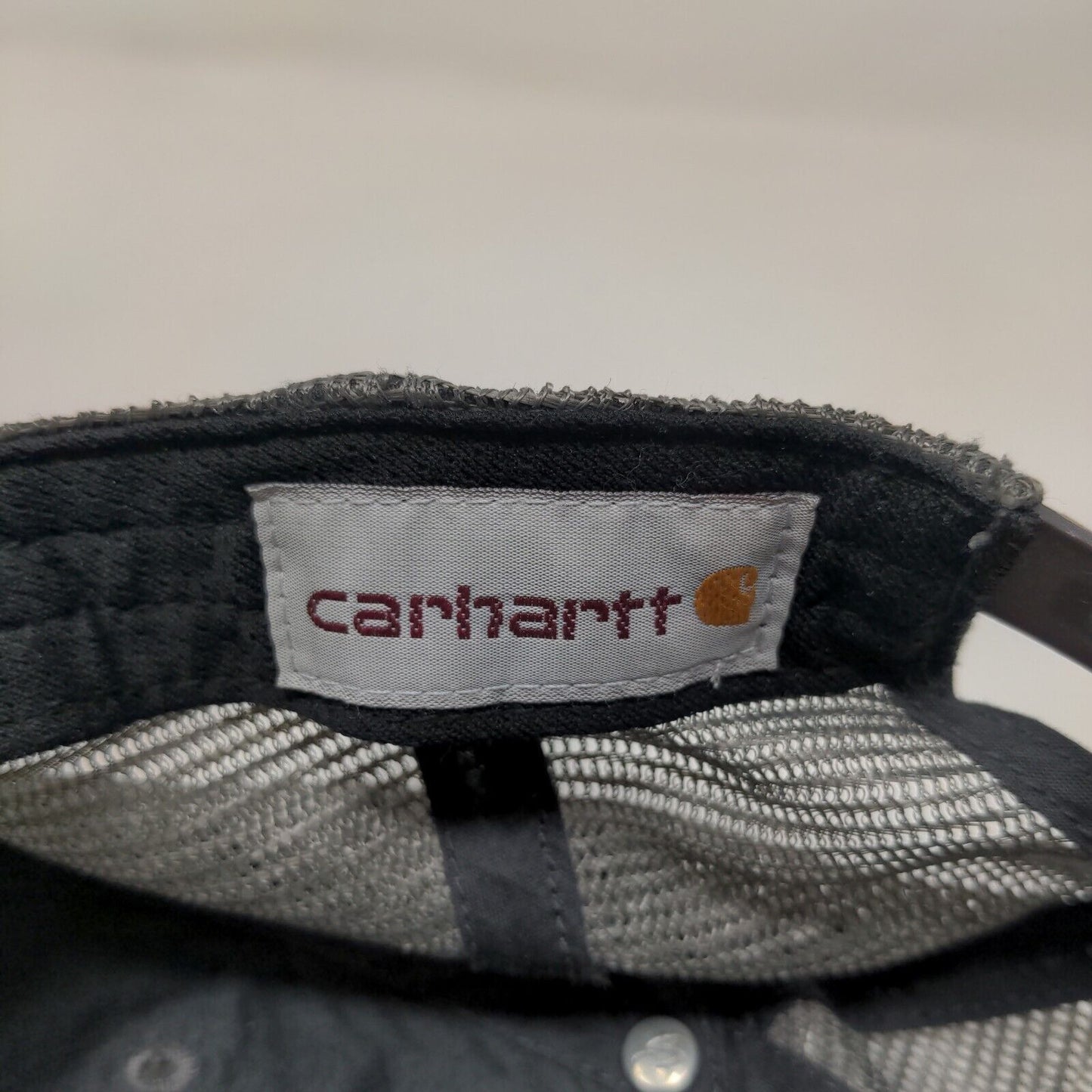 Carhartt Men's Snapback Mesh Back Hat Gray Adjustable Patch Logo